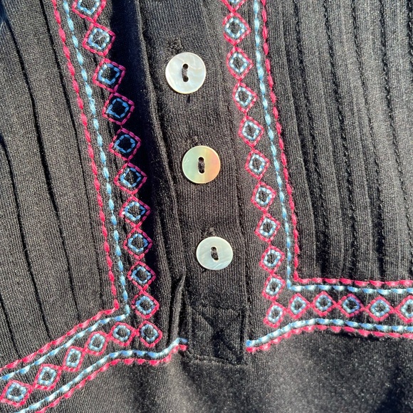 Alp-N-Rock Floral Embroidered Tunic Top Boho Ski Retro Size 5 / S - Picture 11 of 16